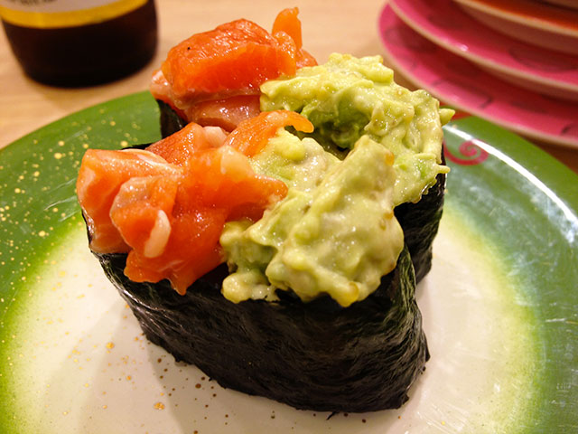 Salmon and Avocado Nigiri Sushi