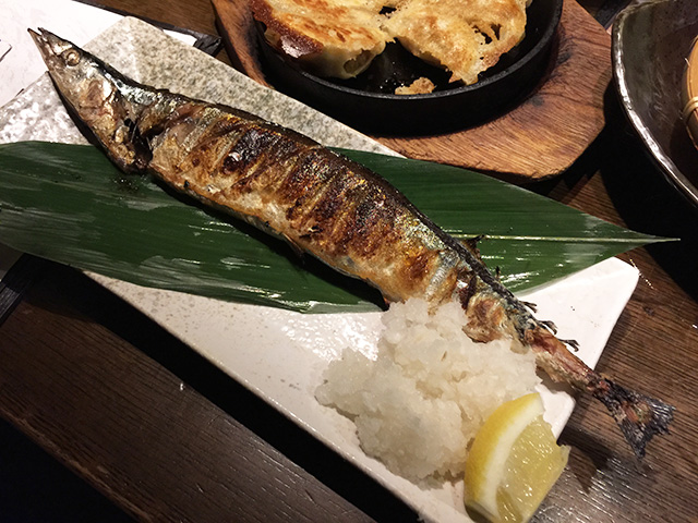 Saury Broiled with Salt