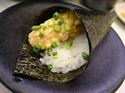 Hand-Rolled Sushi with Natto