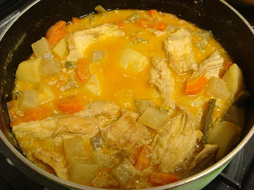 Yellow Chicken Curry with Cubic Vegetables