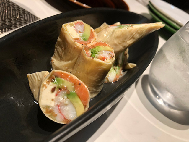 Crab and Cream Cheese Rolled by Raw Tofu Skin