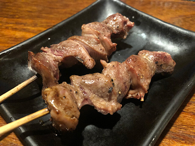 Broiled Skewered Chicken Gizzards