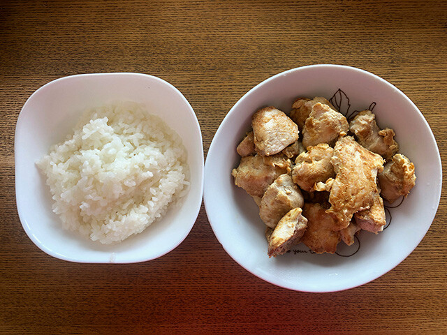 Grilled Chicken Breast with Egg and Rice