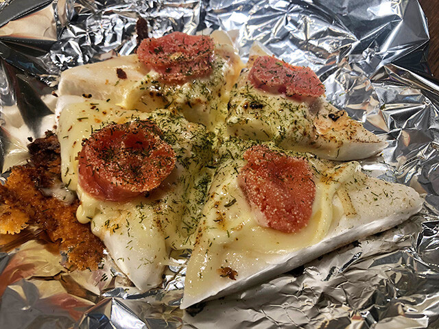 Fried Hampen with Cheese and Cod Roe