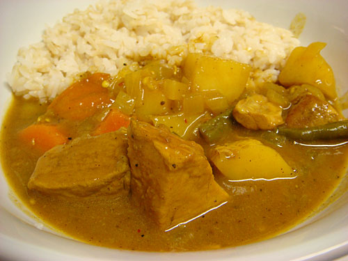 Pork Tenderloin Curry with Sprouted Brown Rice