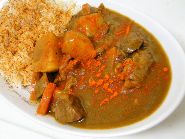 Homemade Low Fat Beef Curry with Sprouted Brown Rice