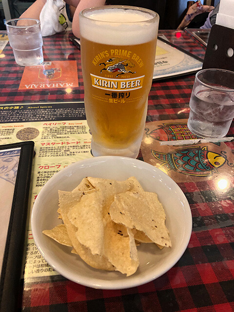 Draft Beer and Papad