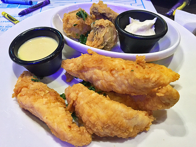 CHICKEN FINGERS with FRIDAYS MUSHROOMS