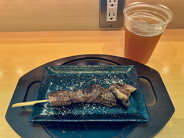 Beef Skewer and Tokyo IPA