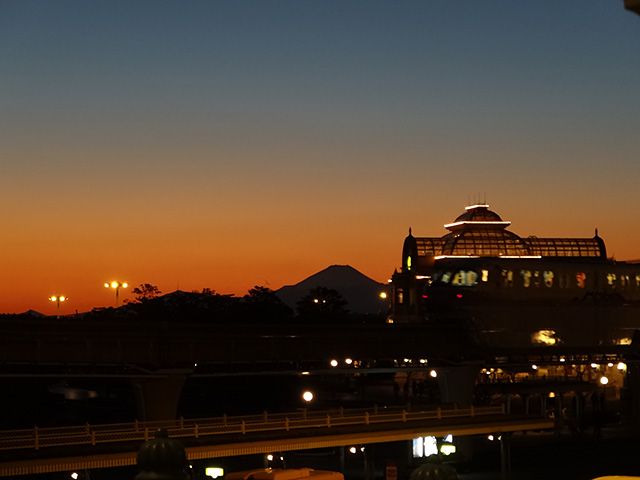 Mt. Fuji and Tokyo Disneyland Station