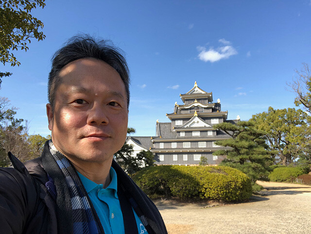 Dr. MaCHO with Okayama Castle
