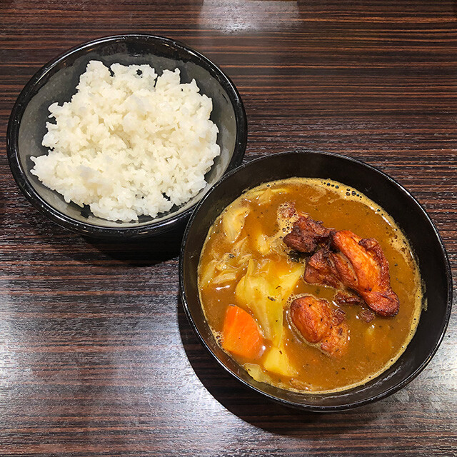 First Serving of Roast Chicken Soup Curry