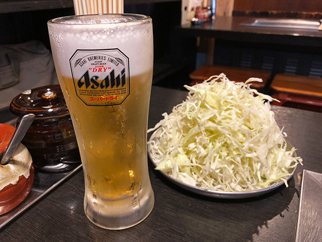 Draft Beer with Julienned Cabbage