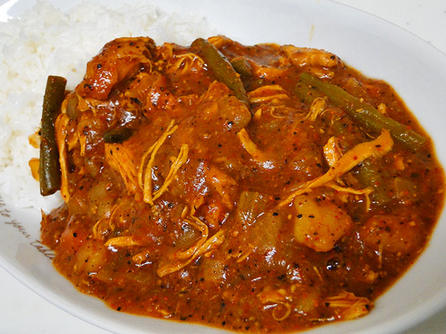 Homemade Spicy Chicken Curry with Steamed Rice