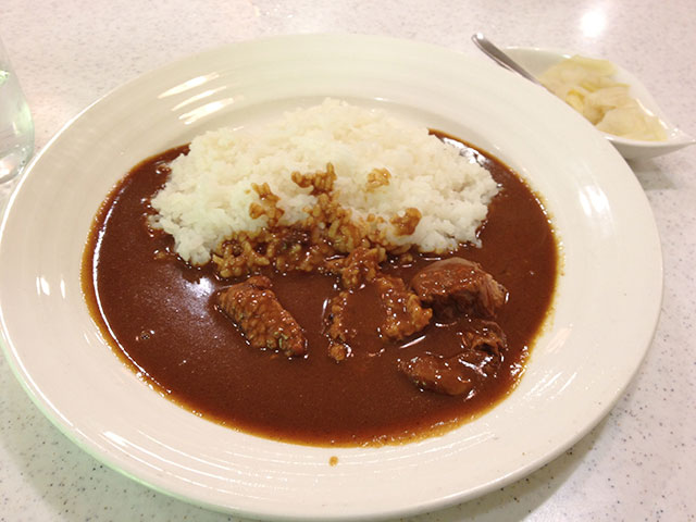 Beef Curry and Rice with Pickled Cabbage
