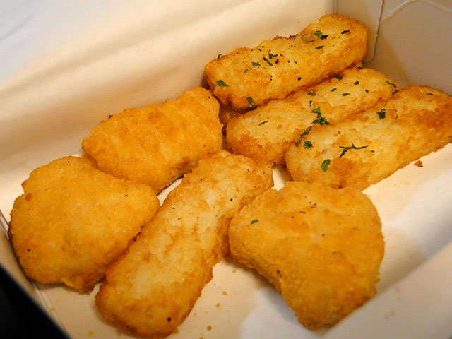 Chicken Nuggets and Hashed Potatoes
