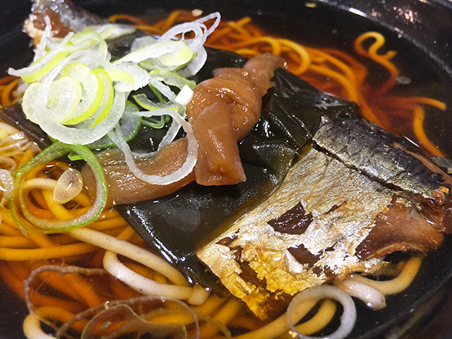 Soba with Herring Rolled by Kelp