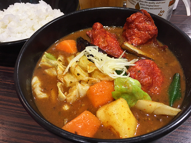 Vegetable Curry Soup with Tandoori-Flavored Chicken