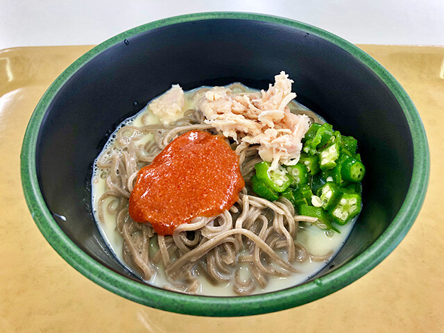 Cold Soba with Spicy Cod Roes and Soy Milk
