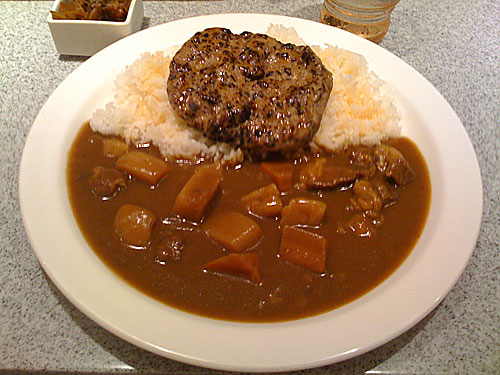 Beef Curry with Vegetables and Hamburger