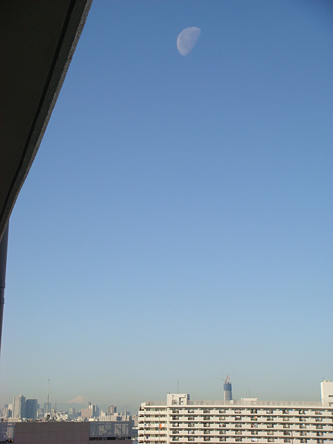 Mt. Fuji, TOKYO SKY TREE, and Moon