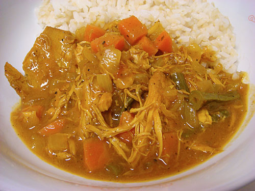 Fruity Chicken Curry with Sprouted Brown Rice