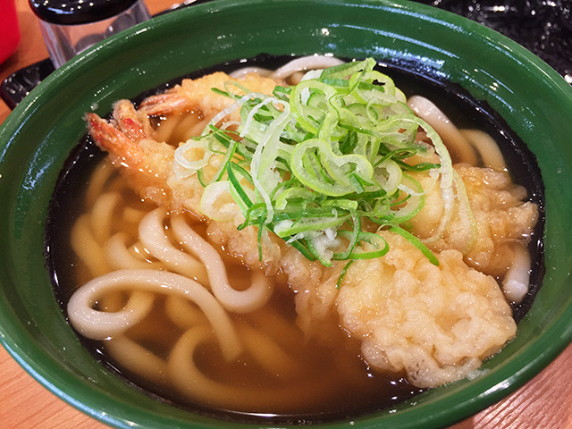 Udon Noodles with Shrimp Tempura