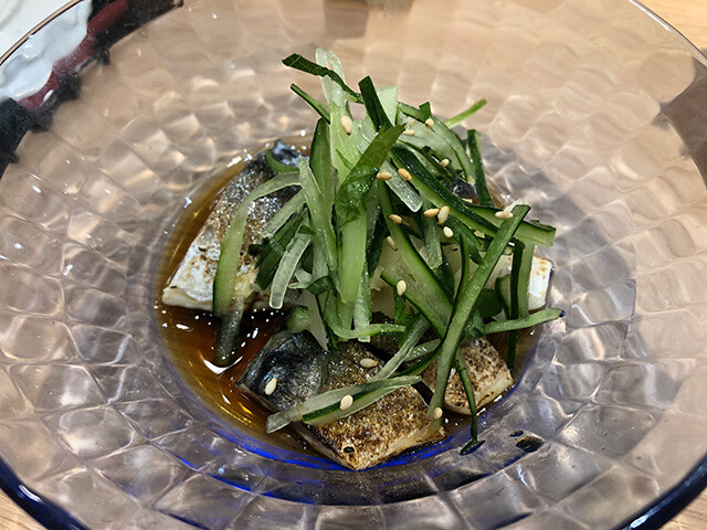 Seared Cured Mackerel in Ponzu Sauce