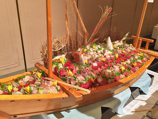 Assorted Sashimi on a Boat-like Plate