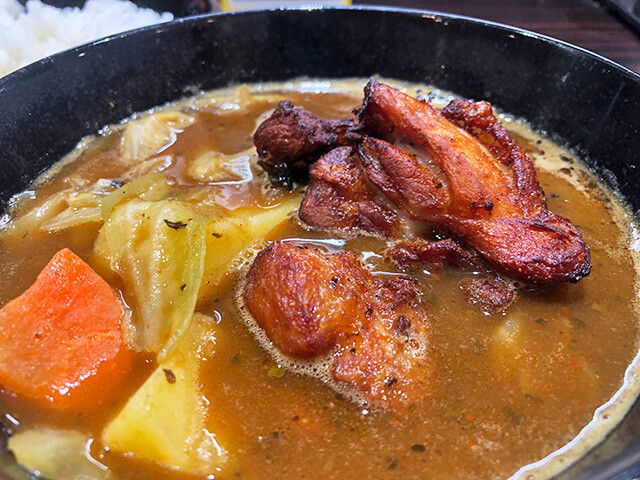 First Serving of Roast Chicken Soup Curry