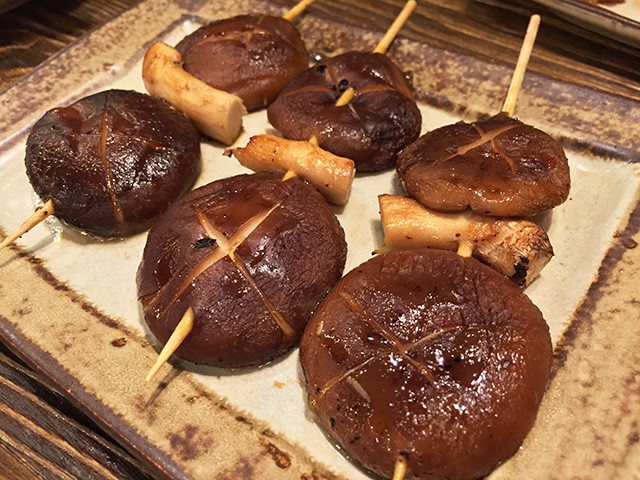 Grilled Skewered Shiitake Mushroom