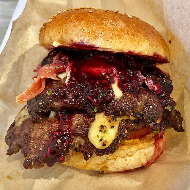 Berry Christmas Double Beer Burger