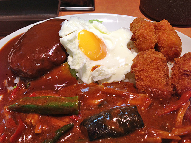 Hawaiian Loco Moco Thai Red Curry with Fried Oysters