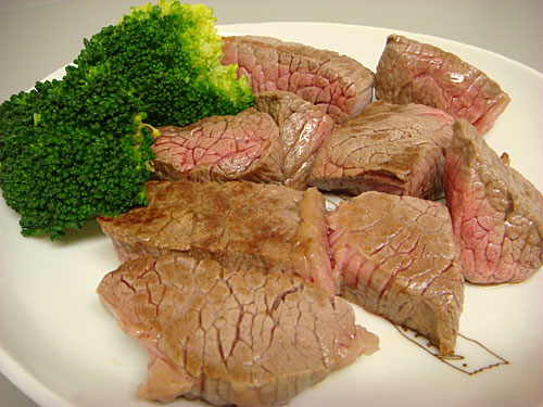 Beef Cube Steak with Boiled Broccoli