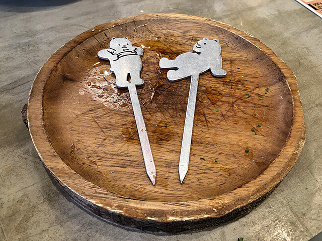 Wooden Plate and Bear Skewers