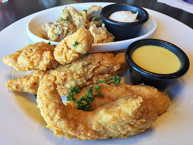 CHICKEN FINGERS with FRIDAYS MUSHROOMS