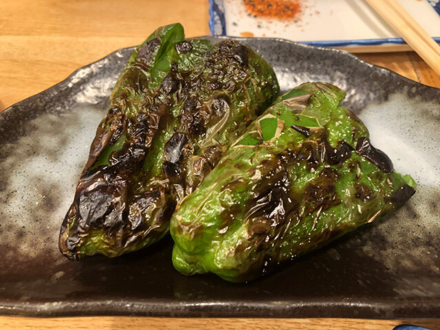 Grilled Green Peppers