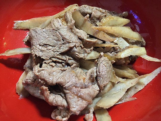 Sauteed Beef with Burdock Root