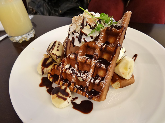 Chocolate and Banana Waffle