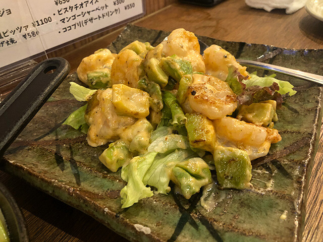 Shrimp and Avocado Dressed with Mayonnaise