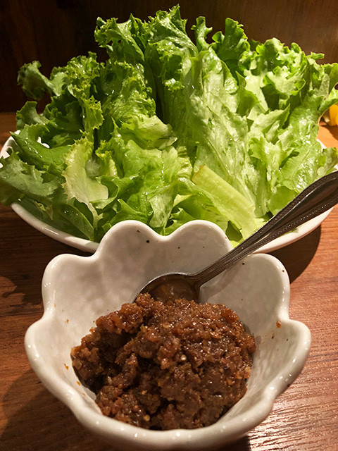 Meat Miso and Lettuce