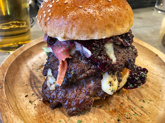 Berry Christmas Double Beer Burger
