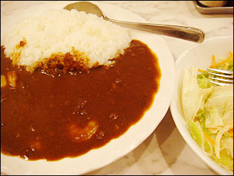 Shrimp Curry and Salad