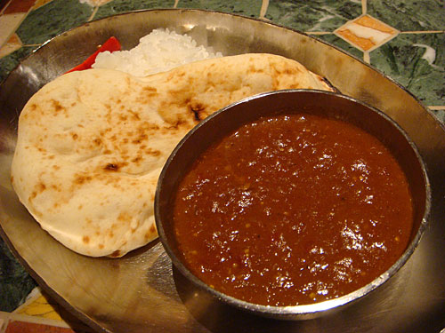 Beef Curry with Rice and Naan