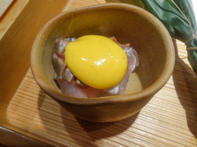 八寸(鯵の黄味酢かけ)_edit