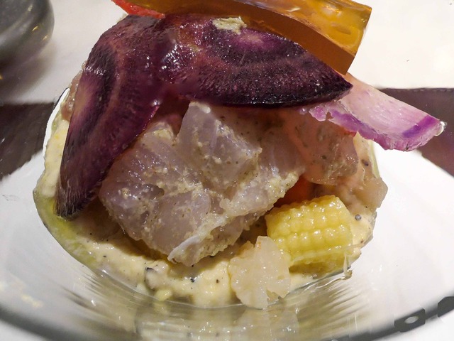 トウモロコシのムース,カンパチ,野菜のマリネ 3_edit