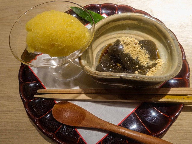 甘味(甘夏のアイス,わらび餅) 1_edit