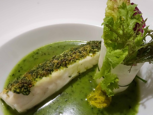緑の衣をまとった真鯛の香草風味,野菜のアレンジメント添え 3_edit