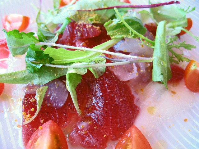 三崎漁港直送鮮魚とマグロのカルパッチョ 2_edit