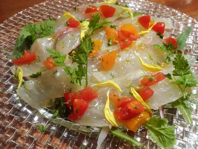 昆布〆真鯛のカルパッチョ,へべすの香り 1_edit